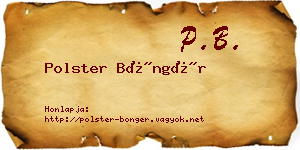 Polster Böngér névjegykártya